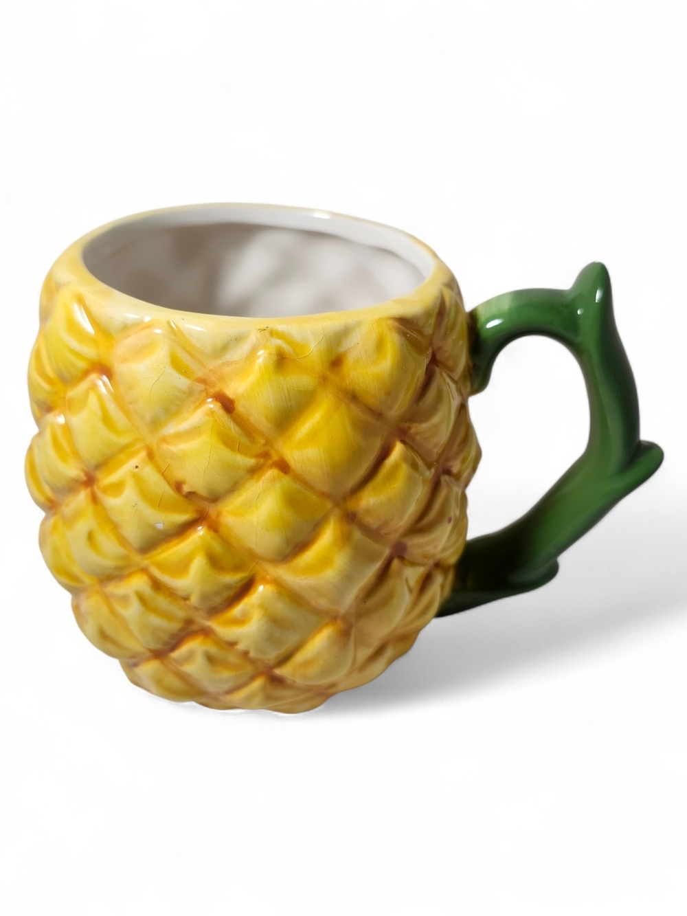 Pineapple-Shaped Ceramic Coffee Mug in Yellow and Green